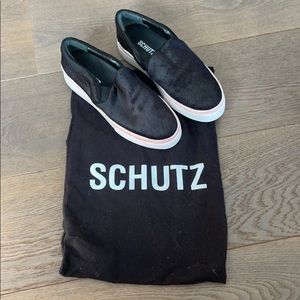 Shutz faux fur loafers